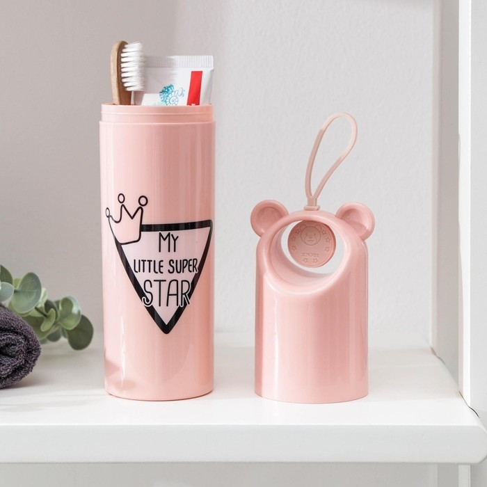 Футляр для зубной щётки и пасты «Мишутка», 5,5×24 см, цвет МИКС Футляр для зубной щётки и пасты «Мишутка», 5,5×24 см, цвет МИКС