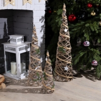 Светодиодная фигура &laquo;Конусы серые&raquo; 40, 60, 80 см, текстиль, металл, батарейки ААх2 (не в комплекте), свечение тёплое белое