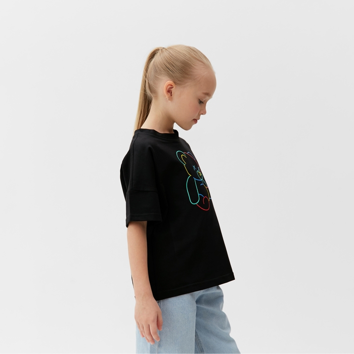 Футболка детская MINAKU "Gummy bear", цвет чёрный, рост 104 см