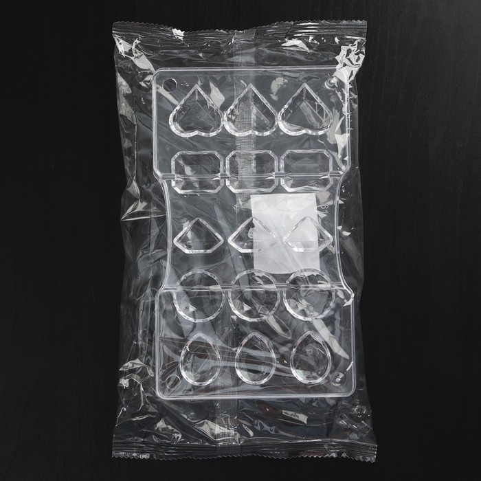 Форма для конфет и шоколада &laquo;Самоцветы&raquo;, 15 ячеек, 20&times;12&times;2,5 см, цвет прозрачный