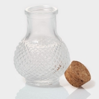 Набор баночек стеклянных для специй с пробковой крышкой Доляна &laquo;Парфе&raquo;, 50 мл, 5,5&times;5,5&times;7 см, 12 шт