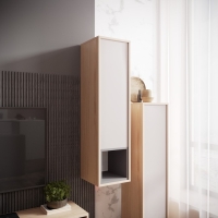 Шкаф навесной Рэя 8.1, 300х320х1150, Туя светлая/Кашемир