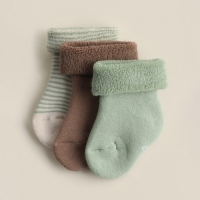 Носки детские махровые 3 пары SL HOME, 12-14 см, молочн/беж