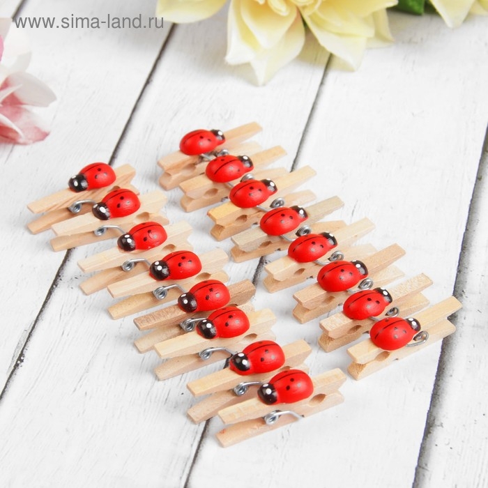 Прищепки «Божьи коровки», цвет МИКС, набор 16 шт. Прищепки «Божьи коровки», цвет МИКС, набор 16 шт.