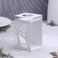 Подсвечник большой "Деревья" 7х7х11,5 см, белый