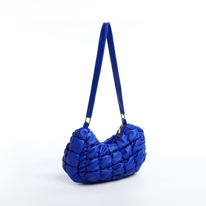 Сумка-багет на молнии, цвет синий