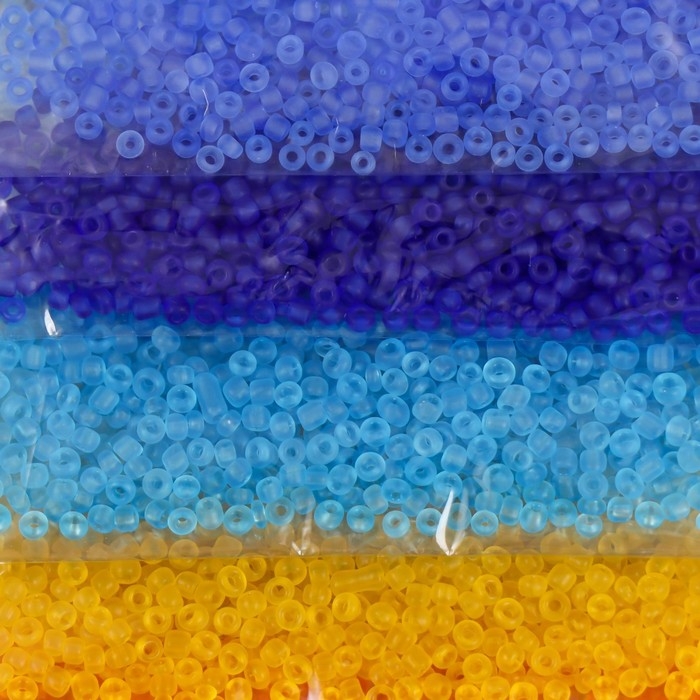 Бисер круглый 12/0 "Разноцветный" матовый 8 цветов х 10 гр 20х8 см