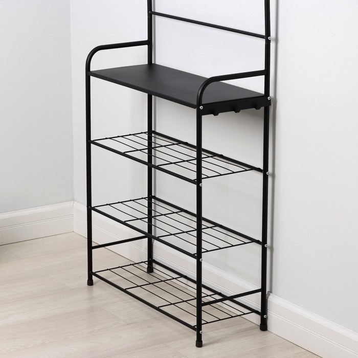 Стеллаж в прихожую &laquo;Константа&raquo;, 69&times;26&times;183 см, цвет чёрный