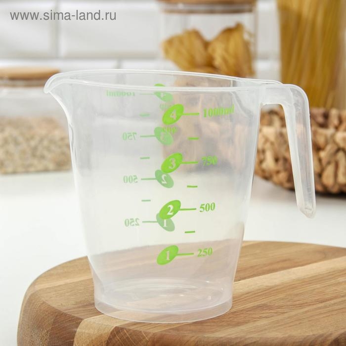 Стакан мерный &laquo;Колор&raquo;, 1000 мл, 17&times;11,5&times;14 см, цвет МИКС