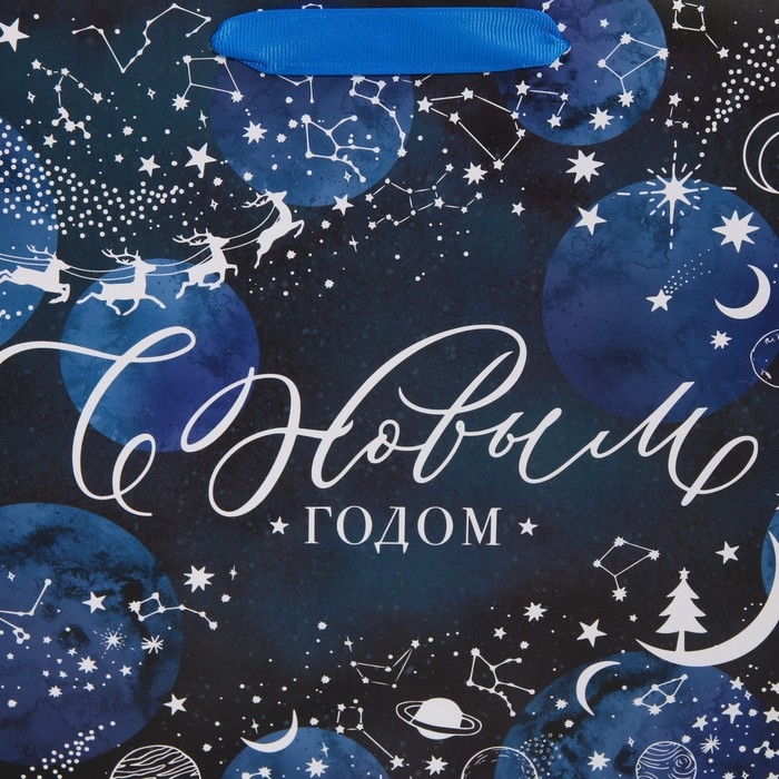 Пакет подарочный новогодний ламинированный «Волшебная ночь», M 30 х 26 х 9 см, Новый год Пакет подарочный новогодний ламинированный «Волшебная ночь», M 30 х 26 х 9 см, Новый год