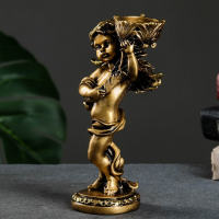 Подсвечник "Ангелочек" в левой руке, золото, 14х8х22 см, для свечи d=4 см Подсвечник "Ангелочек" в левой руке, золото, 14х8х22 см, для свечи d=4 см