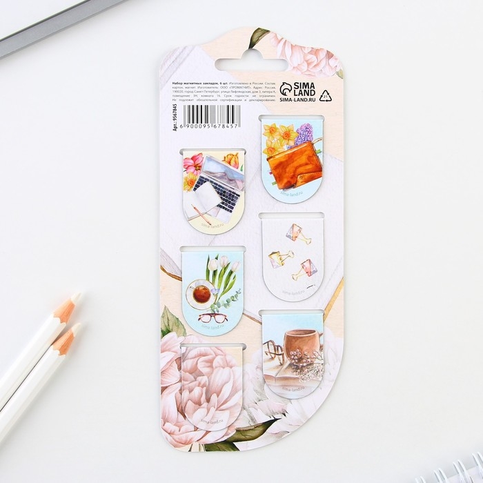 Закладки магнитные на подложке «Учителю: Вы лучший учитель», 6 шт. Закладки магнитные на подложке «Учителю: Вы лучший учитель», 6 шт.