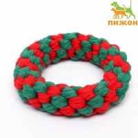 Игрушка канатная "Новогоднее кольцо", до 12 см, до 85 г, зелёная/красная Игрушка канатная "Новогоднее кольцо", до 12 см, до 85 г, зелёная/красная