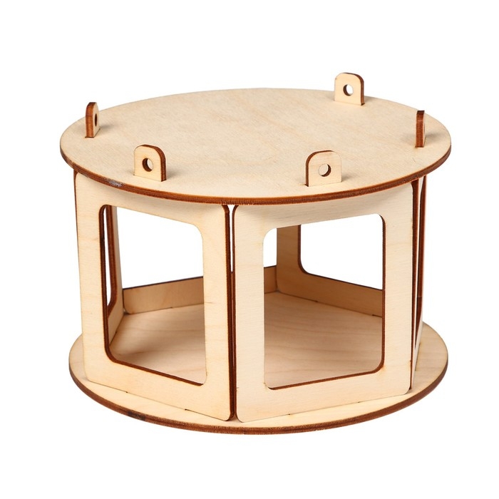 Деревянная кормушка-конструктор для птиц &laquo;Беседка&raquo; своими руками, 16.5 &times; 16.5 &times; 10 см, Greengo