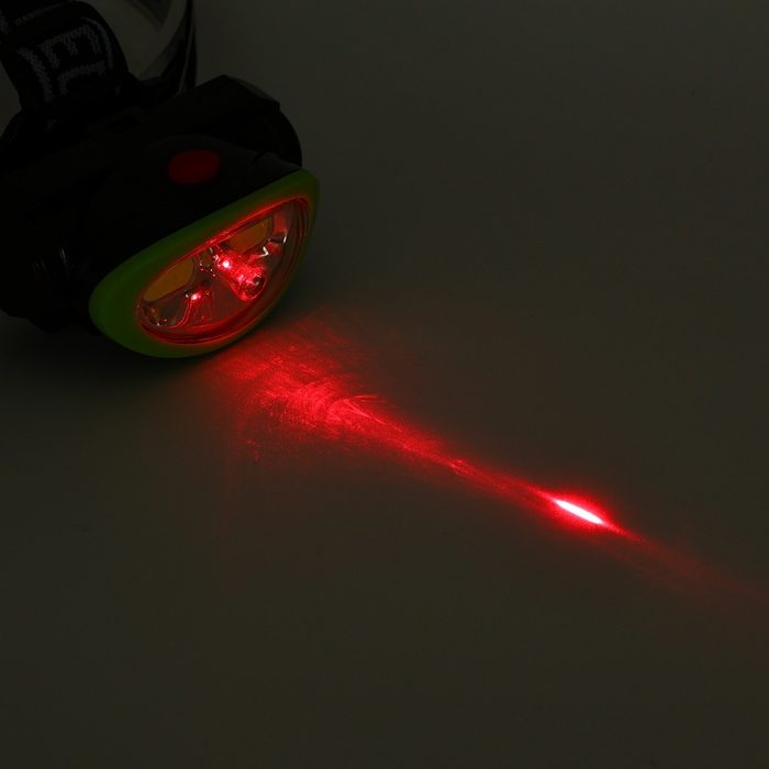 Фонарь налобный аккумуляторный, 5Вт, 1200 мАч, 120 лм, 2 режима, лазер, 5 х 6.5 см, зеленый Фонарь налобный аккумуляторный, 5Вт, 1200 мАч, 120 лм, 2 режима, лазер, 5 х 6.5 см, зеленый