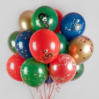 Шар латексный 12" &laquo;Дракон на удачу&raquo; пастель, 5 ст., набор 25 шт., МИКС