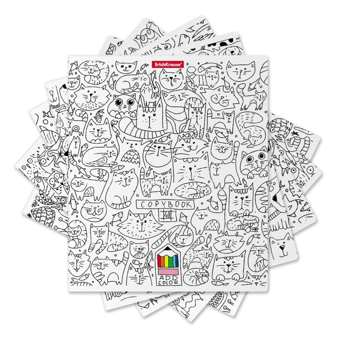 Тетрадь 48 листов в клетку, ErichKrause Add Color. Animals, обложка мелованный картон, блок офсет 100% белизна, МИКС (1 вид в спайке)