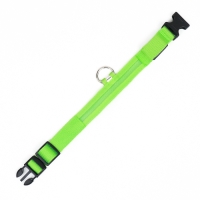 Ошейник с подсветкой размер S, ОШ 35-43 х 2,5 см, 3 режима свечения зелёный