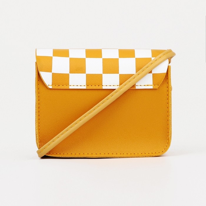 Сумка детская для девочки на магните, длинный ремень, цвет жёлтый