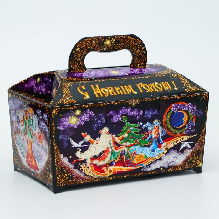 Новый год. Подарочная коробка Новогодняя Сундук обновленный Новый год. Подарочная коробка Новогодняя Сундук обновленный "Зимние забавы" 25 х 15 х 15,5 см.