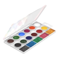 Акварель 17 цветов ErichKrause ArtBerry Pearl, с УФ-защитой, с увеличенными кюветами XXL, пластик, европодвес, без кисти Акварель 17 цветов ErichKrause ArtBerry Pearl, с УФ-защитой, с увеличенными кюветами XXL, пластик, европодвес, без кисти