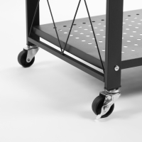 Стеллаж складной на колесах, 4 полки, 72&times;34&times;122см, цвет чёрный матовый
