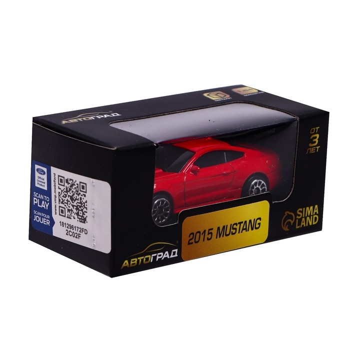 Машина металлическая FORD MUSTANG, 1:64, цвет красный Машина металлическая FORD MUSTANG, 1:64, цвет красный