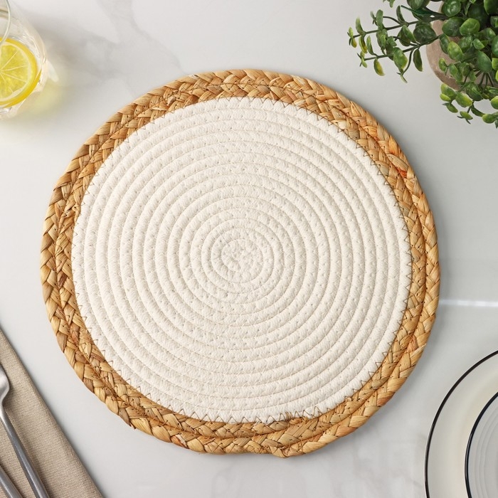 Салфетка сервировочная на стол Доляна «Мэг», 30×30 см, цвет белый Салфетка сервировочная на стол Доляна «Мэг», 30×30 см, цвет белый