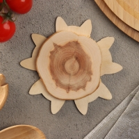 Подставка под горячее "Серый кот", D=12, можжевельник