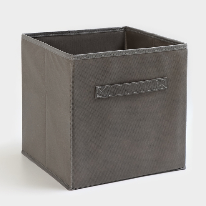 Короб для хранения, 28&times;28&times;28 см, набор 3 шт, цвет серый