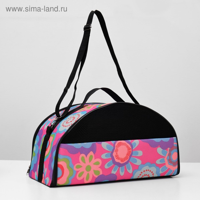 Сумка - переноска для животных, раскладная полукруглая, нейлон, 44 х 22 х 25 см, микс расцветок 4940