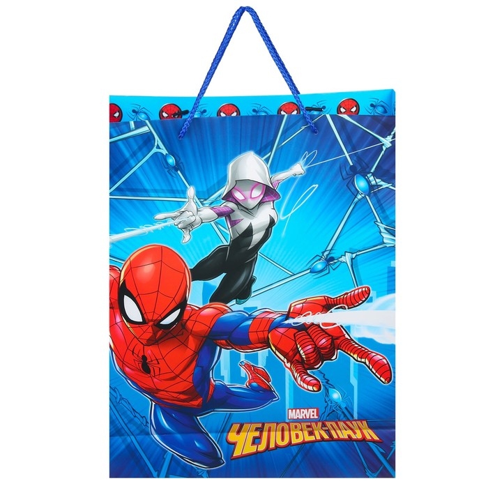 Пакет подарочный, 31х40х11.5 см, упаковка, Человек-паук