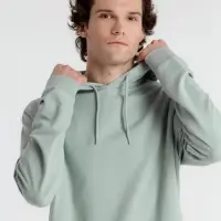 Толстовка с капюшоном унисекс Hoodie, серо-зеленая, размер S