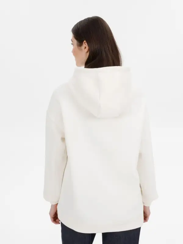 Худи оверсайз унисекс Snuggie, молочно-белое, размер XS/S