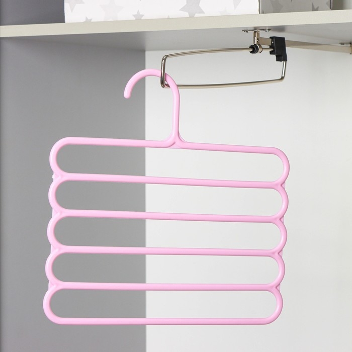 Плечики - вешалки для брюк и юбок Доляна, многогуровневая, 33&times;33 см, цвет МИКС