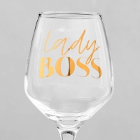 Бокал для вина &laquo;Lady boss&raquo;, 350 мл, тип нанесения рисунка: деколь