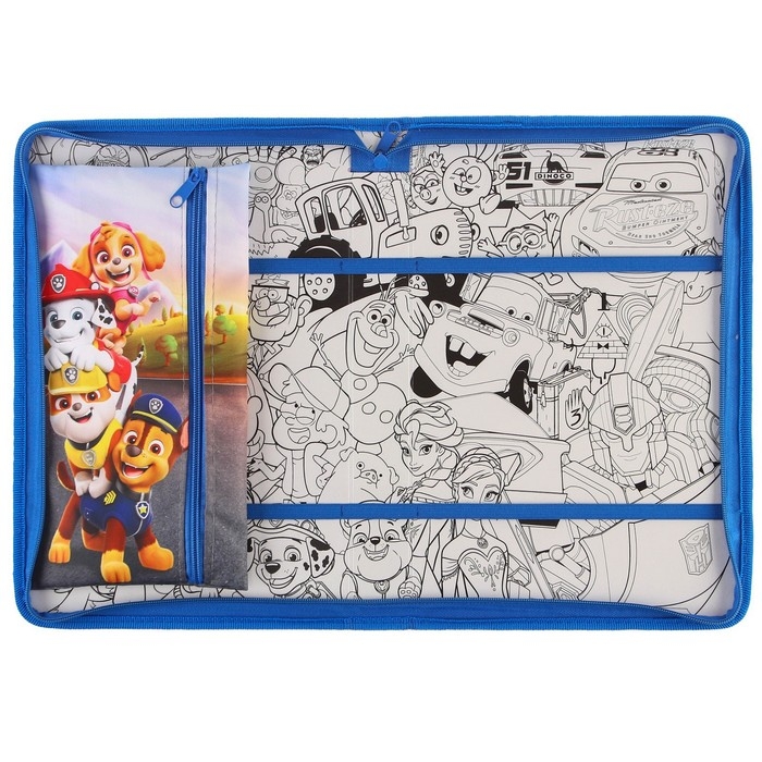 Папка для труда А4 с пеналом, на молнии, текстиль, Щенячий патруль Папка для труда А4 с пеналом, на молнии, текстиль, Щенячий патруль