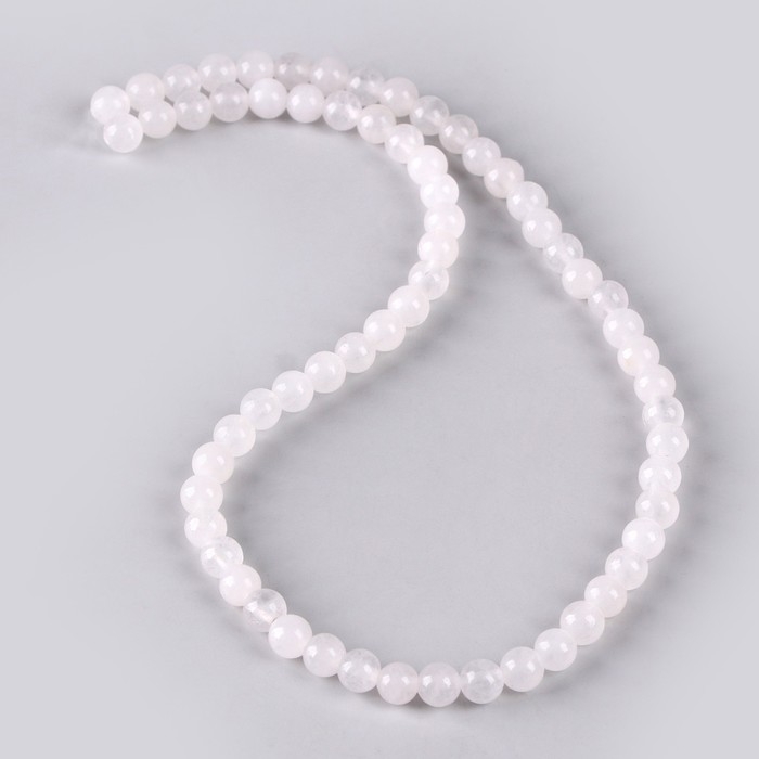 Бусины из натурального камня &laquo;Белый кварц&raquo; набор 58 шт., размер 1 шт. &mdash; 6 мм