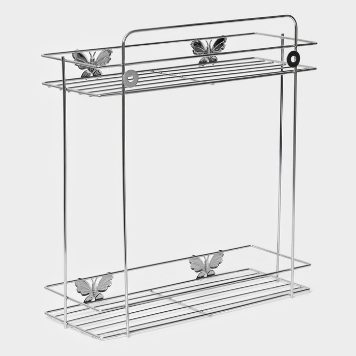 Полка 2-х ярусная Доляна «Бабочки», 28×10,5×31 см Полка 2-х ярусная Доляна «Бабочки», 28×10,5×31 см