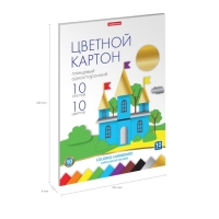 Картон цветной А4, 10 цветов, 10 листов, ErichKrause, мелованный односторонний глянцевый, 170 г/м2, в папке, схема поделки