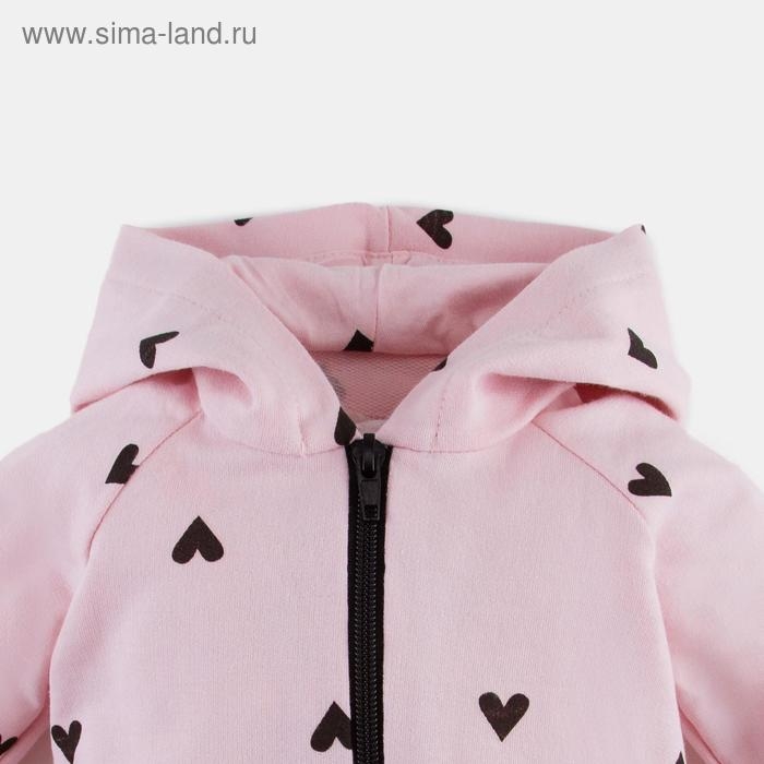 Комплект: толстовка и брюки Крошка Я "Сердечки", розовый, рост 86-92 см