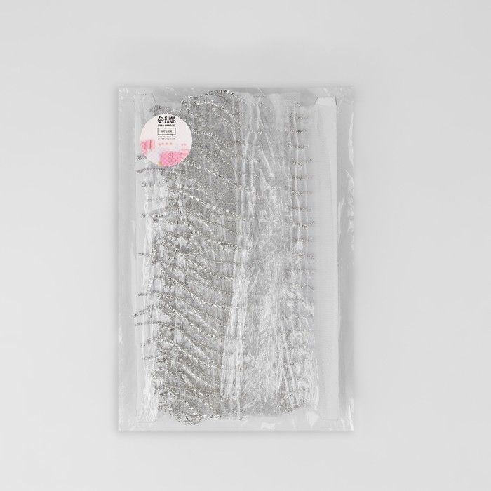 Тесьма декоративная &laquo;Бахрома&raquo;, металлизированная, 6 см, 4,5 &plusmn; 0,5 м, цвет белый/серебряный