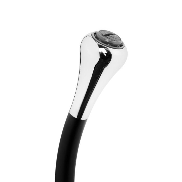 Cмеситель для кухни Accoona A4490F-4, однорычажный, каплеобразный излив, латунь, черный Cмеситель для кухни Accoona A4490F-4, однорычажный, каплеобразный излив, латунь, черный