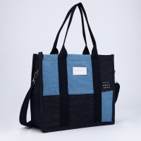 Сумка женская шопер без застёжки, с подкладкой, длинный ремень, цвет синий Сумка женская шопер без застёжки, с подкладкой, длинный ремень, цвет синий