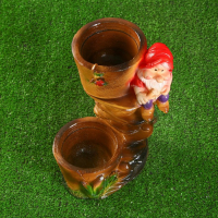 Фигурное кашпо "Гном с двумя кашпо" 20х24х30см Фигурное кашпо "Гном с двумя кашпо" 20х24х30см