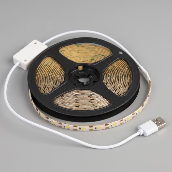 Светодиодная лента Luazon Lighting с сенсорным выключателем 5 м, IP65, SMD2835, 60 LED/м, USB, 4000К Светодиодная лента Luazon Lighting с сенсорным выключателем 5 м, IP65, SMD2835, 60 LED/м, USB, 4000К