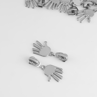 Бегунок автоматический для металлической молнии, №3, декоративный &laquo;Ладонь&raquo;, 10 шт, цвет никель