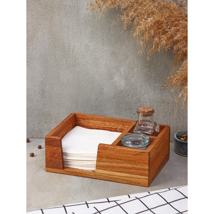 Подставка - салфетница Adelica, 21,5×15×7,5 см, дуб Подставка - салфетница Adelica, 21,5×15×7,5 см, дуб