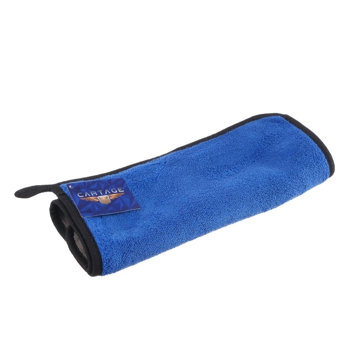 Тряпка для мытья авто, CARTAGE, микрофибра, 350 г/м&sup2;, 30&times;40 cм, сине-серая