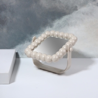 Зеркало настольное, зеркальная поверхность 9,5 &times; 11,5 см, цвет бежевый